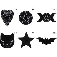 Mixed Pack Of 36 Black Magic Spell Candle Holders - Black