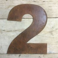 Personalised Metal lettering , Personalised Gift , Rusty Chunky Number 2 - Rusted