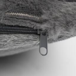 Pack Of Waffle Fleece Faux Fur Filled Cushions - Charcoal Grey / 4 - thumbnail 3