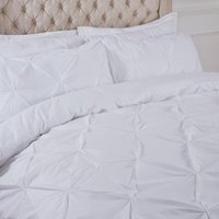 Highams Diamond Pintuck Duvet Set - White / King - image 1