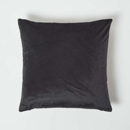 Hot Pink Tropical Leaf Velvet Cushion 46 x 46 cm - Pink - thumbnail 2