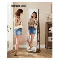 SONGMICS LED Mirror Jewellery Cabinet - Bronze - thumbnail 3