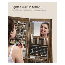 SONGMICS LED Mirror Jewellery Cabinet - Bronze - thumbnail 5
