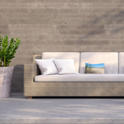 Grass In The Sand Dunes With The Lake In The Background Outdoor Cushion - Blue - thumbnail 2