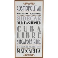 Madera Cocktail Wall Plaque - Assorted
