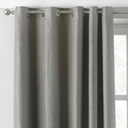 Set of 2 Atlantic Twill Woven Room Darkening Eyelet Curtains - Grey / 229cm / 183cm - thumbnail 2