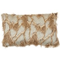 Bosie Lamina Grey And Natural Fur Cushion - White