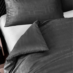 Premium Look Satin patterened duvet set - Black / Double - thumbnail 4