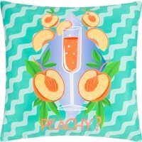 Peachy Abstract Outdoor Cushion Cover - Aqua