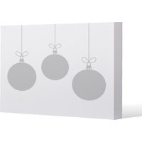 Three Hanging Christmas Baubles Gallery Canvas - White / 77cm / 51cm