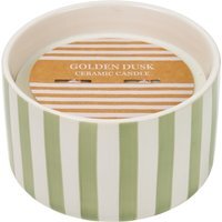 Striped Ceramic Candle - Sage