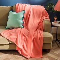 OHS Plain Fleece Throw - Coral / 240cm