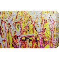 French River Thames and Red Branches Graphic Art on Canvas - Yellow / 112cm
