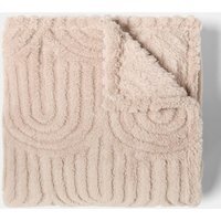 OHS Tufted Arches Teddy Fleece Throw - Natural / 180cm