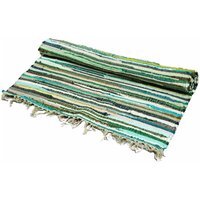 Premium Natural Green Rag Rug for Kitchen Decor - Green