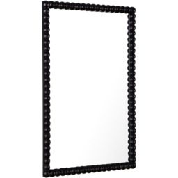 Lecco Wooden Wall Mirror with Beaded Frame - Black - thumbnail 3