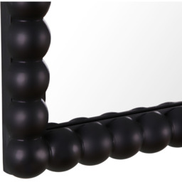 Lecco Wooden Wall Mirror with Beaded Frame - Black - thumbnail 5