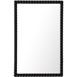 Lecco Wooden Wall Mirror with Beaded Frame - Black - thumbnail 4