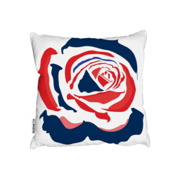 Red  Blue Rose Print Outdoor Cushion - Red / 60cm - thumbnail 2