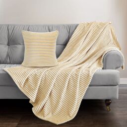 Thermal Modern Printed Cord Throw Blanket - Ochre / 150x200 - thumbnail 2