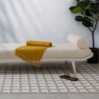 Ivory Grey Grid Washable Indoor Outdoor Antibes Area Rug - Ivory / 160 x 230cm