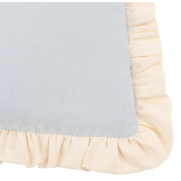 Effie Cotton Plain Ruffle Cushion - Sky Blue-Vintage Cream / Polyester - thumbnail 3