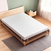 Mattress Topper Cooling Gel Memory Foam Double Non Slip Washable - White