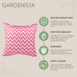 Outdoor Scatter Cushion Garden Furniture Printed Decorative Pillow - Chevron Pink / Chevron Pink / 60cm - thumbnail 3