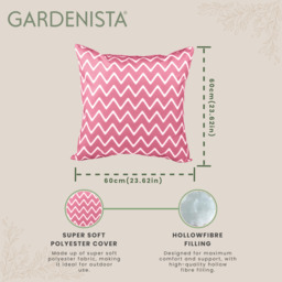 Outdoor Scatter Cushion Garden Furniture Printed Decorative Pillow - Chevron Pink / Chevron Pink / 60cm - thumbnail 4