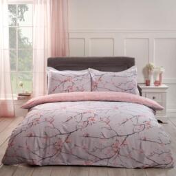 Dreamscene Spring Blossoms Print Duvet Cover Bedding Set - Pink / Single - thumbnail 3