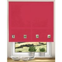 Easy Fit Trimmable Square Eyelet Roller Blinds - Red / 210cm