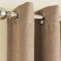 Pair of Vogue Eyelet Thermal Dimout Curtains - Latte / 168cm / 229cm - thumbnail 4