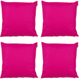 Plain Indoor and Outdoor Cushion with Filling Included Set of 4 - Pink - thumbnail 2