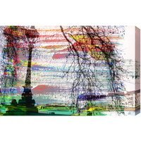 London Light and View Graphic Art Wrapped on Canvas - Red / 152cm
