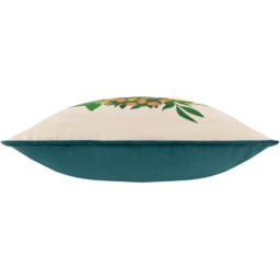 Taormina Floral Piped Cushion - Teal / Feather - thumbnail 4