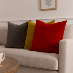Sunningdale Velvet Cushion - Truffle / 50cm / Polyester - thumbnail 4