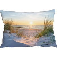 Sunset At The Baltic Sea Beach Outdoor Cushion - Yellow - image 1