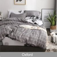 Oxford Printed Duvet Set - Silver / 230cm