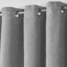 Teddy Soft Fully Lined Curtain Pair - Charcoal / 54in / 66in - thumbnail 2