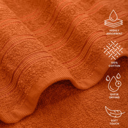 Premium Deluxe 100 Percent Cotton Towels - Orange / 68 X120 cm - thumbnail 2