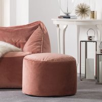 icon Milano Round Velvet Pouffe - Pink