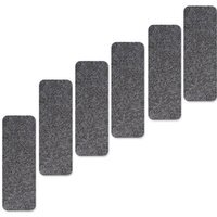 Set of 14 Self Adhesive Non Slip Carpet Stair Mats - Dark Grey