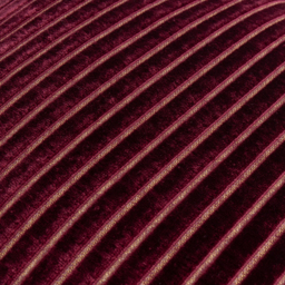 Savoy Stripe Cut Velvet Cushion - Burgundy  / Polyester - thumbnail 5