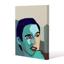 thoughtful boy Canvas Print - Blue / 101cm / 77cm - thumbnail 2