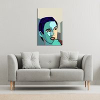 thoughtful boy Canvas Print - Blue / 101cm / 77cm - thumbnail 1