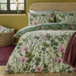 Mystic Berry Floral Reversible Duvet Cover Set - Green / Single - thumbnail 3