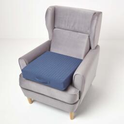 Quilted Cotton Armchair Booster Cushion Cover - Navy - thumbnail 3