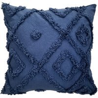 Shabby Chic Tuft Cushion - Navy - image 1