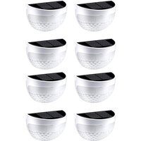 Solar Fence Lights Outdoor Waterproof LED Wall Lights for Garden Yard Patio - White