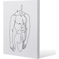 line art of male body Canvas Print - White / 91cm / 61cm - image 1